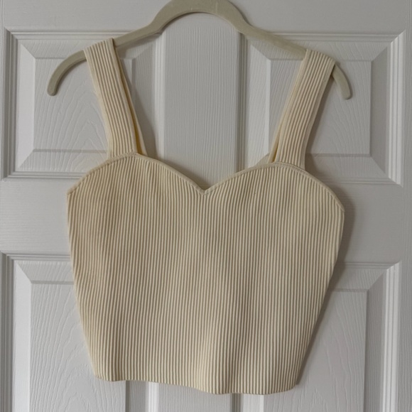 H&M Cream Ribbed Tank Top - Picture 3 of 4